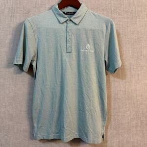 Travis Mathew Mens Medium Performance Golf Polo Blue Pelican Hill Logo